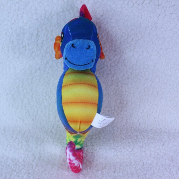 SEAHORSE PLUSH 11" COLORFUL BRIGHT STIMULATING STUFFED HANGING LOOP OCEAN ANIMAL - Picture 3 of 5